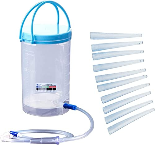 Reusable Enema Kit Bucket, Enemas for Colon Cleanse for Women and Men, 1200ML Douche Enema Body Detox -Including 1.8M Silicone Hose and 10 Soft Replacement Colon Tubes (10cm Tubes)