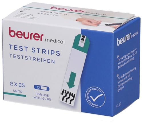 Beurer Medical 50x Test-Streifen für Beurer GL 60 Blutzuckermessgerät