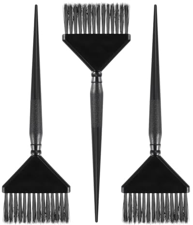 TOPPERFUN 3 Piezas de Pinceles para Teñir el Cabello, Herramienta Flexible Cerdas Rígidas para Aplicación Uniforme, Uso Profesional y Doméstico en Salones y Peluquerías Color Aleatorio