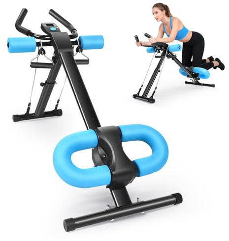 Bauchmuskeltrainer für Zuhause, 3 Einstellbare Winkel & 5 Höheneinstellungen/150kg Belastbarkeit, Ausgestattet mit LCD-Bildschirm, Multifunktionales Ganzkörper-Trainingsgerät