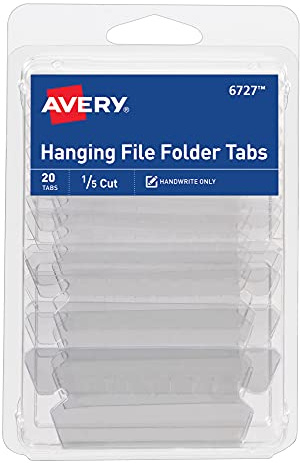 Avery 6727 Hängemappen, 1/5-Schnitt, transparent, permanent, 20 Stück