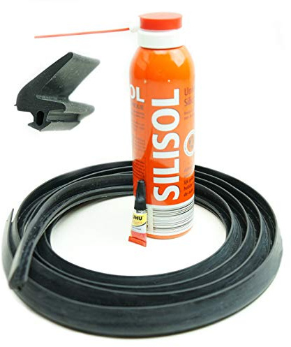 WDF-Service GmbH Dichtungs-Set, Lippendichtung 115/140 (115/153) für Braas/Dörken-Atelier-Fenster (AF 86/BA/DA), Schwarz, Wasserfest, passend für Braas Atelier-Fenster ab Bj.1986