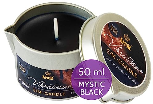 Vibratissimo S/M Kerze Mystic Black, Niedertemperatur-Kerze in schwarz, romantische Massagekerze Für Paare, Wax Candle, 50 ml