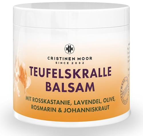 CristinenMoor │ Baume à la griffe du diable, 500 ml, a base de racine de griffe du diable d'Afrique du Sud et d'huile d'olive, lavande et romarin, soin des articulations, pour les peaux squameuses
