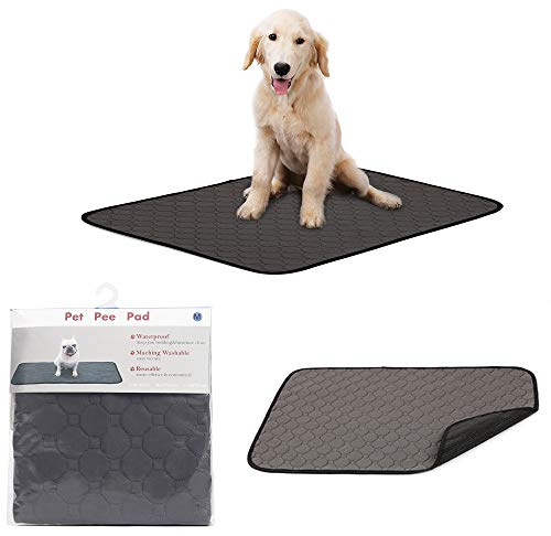 Hotgirlhot Pet Pee Pad für Hunde Und Katzen,Schnell Absorbierendes Urinpad, Waschbare, Wiederverwendbare Saugmatte, Wasserdichtes,Trainingsunterlagen,Hygieneunterlagen für Haustiere (Grey-L)