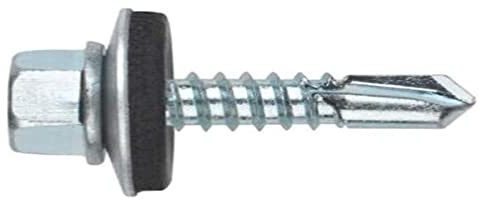 Index 184 ABE256380 Index ABE256380-Tornillo selbstotaladrante Cabeza Hexagonal Con arandela vulcanizada Acero-EPDM (6,3 x 80 P25, 100 uds.)