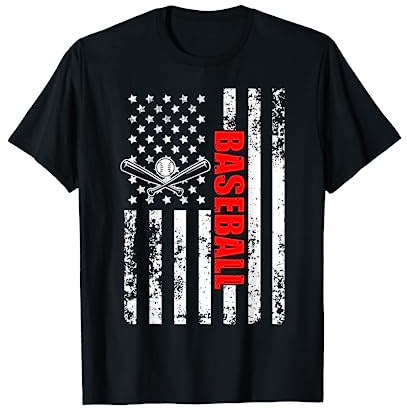 US American Flag Baseball Patriotic Baseball T-Shirt for Women Kids Men