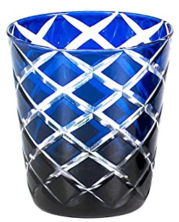 EDZARD 4er Set Kristallglas Dio, Höhe 10 cm, Füllmenge 230 ml, blau | handgeschliffen, Überfangtechnik, Teelichthalter, Trinkgläser, Wassergläser, Whiskeygläser, Eiskaffee Gläser