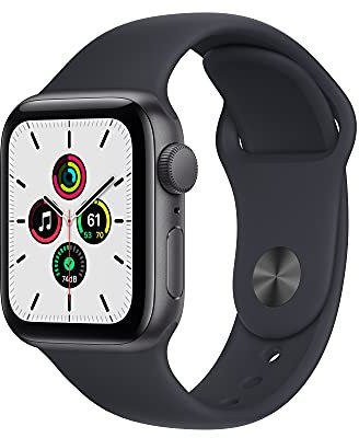 2021 Apple Watch SE (GPS, 40 mm) - Custodia in alluminio grigio spazio, cinturino sportivo di mezzanotte - regolare