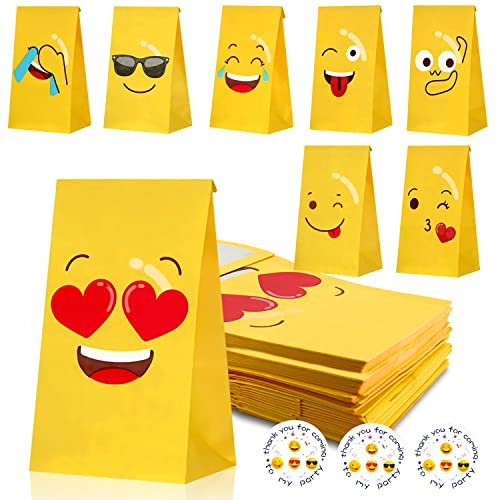 Geschenktüten Papiertüten Bunte Candy Tüten Klein Partytüten Kindergeburtstag Papier mit 48 Aufklebern zum Verpacken von Geschenken Giveaways Hochzeit Party 48 Stück