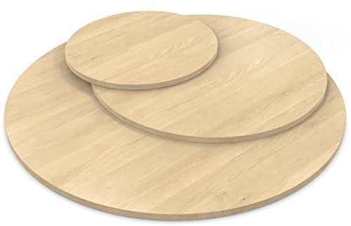 AUPROTEC Tischplatte 19mm rund Ø 1100 mm Mandal Ahorn Natur Holzplatte melaminharzbeschichtet Spanplatte mit Umleimer ABS Kante Auswahl: 110 cm