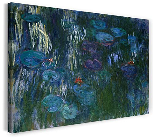 Printed Paintings Leinwandbild (30x20cm) Claude Monet: Seerosen (1916-1919), Leinwand auf Keilrahmen gespannt und fertig zum Aufhängen, hochwertiger Kunstdruck aus deutscher Produktion