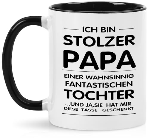 Joymaking Kaffeetasse Ich bin stolzer Papa - Keramiktasse Geschenk für Papa zum Geburtstag, Vatertag, Weihnachten - Wasserbecher Schwarz 11oz