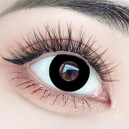 Farbige Kontaktlinsen(Weiche farbige Kontaktlinsen ohne Stärke) inkl. Kontaktlinsenbehälter & Pinzette, 1 Paar, für 1 Monate, Rot, Karneval, Fasching, Halloween (gelb)