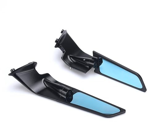 Motorcycle Blue Lenses Wing Rearview Mirrors Adjustable Rotating Side Mirrors Fits for Ducati Panigale 1199/ 1199S/ 1199S Tricolore/ 899 ABS Motorcycle Modified Rear View Mirrors