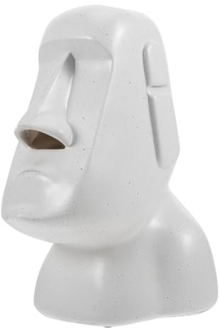 HOOTNEE Moai Taschentuchbox aus Harz Serviettenhalter für Bad Schlafzimmer Kreative Taschentuchhülle mit Moai Statue Kompakt und Leicht zu Reinigen