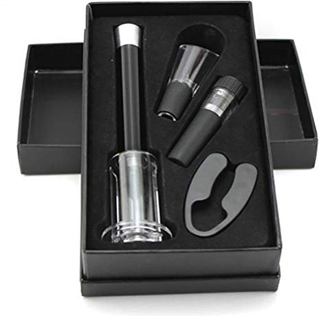 TRoki Set apribottiglie con Pompa a Pressione d'Aria - 4 Pezzi per Aprire Il Vino Senza Sforzo - Include cavatappi, Tappo a Vuoto, versatore per Vino - Kit Completo per Aprire Il Vino (Colore: A)