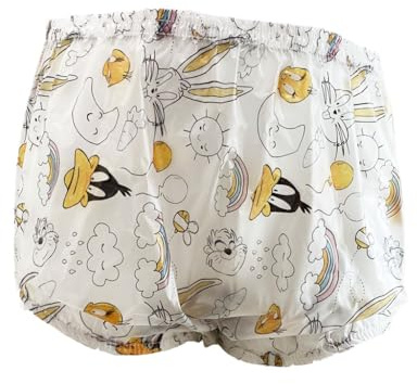 Haian Inkontinenzhose für Erwachsene, hohe Taille, Kunststoff, bedruckt, wasserdicht, 3er-Pack (S, Hase)