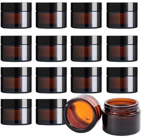 ToKinCen 16 Stück 20ml Leer Dosen,Transparente Leer Döschen,Glas Cremedose,für Kosmetika Cremes Puder Lotion Mini-Kerzen Lippenbalsam