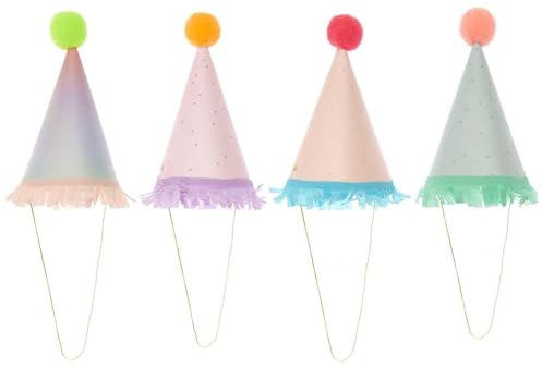Mini-Partyhüte Futschikato, 8 Stk, 14 cm x Ø 8 cm, 210 g/m², inkl. 30 cm Elasticband