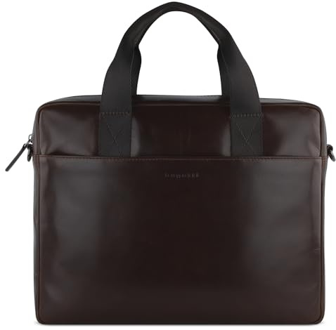 bugatti Romano Aktentasche mit einem 13 Laptopfach aus hochwertigem Leder in Braun
