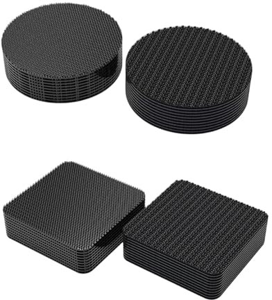 Nastro Adesivo a Strappo - 20 Pezzi 10 Paia Biadesivo Robusto Industriale - Rotondo e Quadrato per Parete in Tessuto, Porta e Pavimento