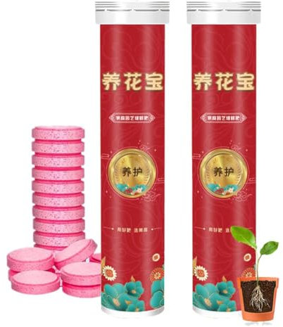 Universal Slow-Release Organic Fertilizer, Home Gardening Universal Slow-Release Tablet Organic Fertilizer, Fertilize Tabs, Concentrated All-Purpose Fertilizer (2Pack-Red)