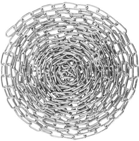 WOPPLXY Verzinkt Metallkette, 8 meter 3mm Kette Meterware, Gliederkette aus Metall, Oberfläche Verzinkt Ankerkette, Schaukelkette zum Aufhängen von Zäunen, Hängesessel, Schaukeln