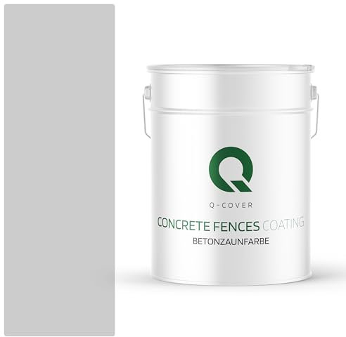 Q-COVER Betonzaunfarbe | 10L | Hellgrau | Silikon Farbe | Außen | Betonfarbe | Hydrophobe Farbe | Acrylat Dispersion | Betonzäune | Betonelemente
