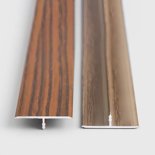 YCBTPS Übergangsprofil 0,9 M Lang Aluminium Ausgleichsprofil Mit Rutschfester Holzoptik TürleisteAbdeckleiste Für Küche Schlafzimmer Badezimmer(Hazy time,Wide33mm)