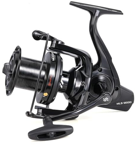Sougayilang Surf Angeln Rolle, 13+1BB Edelstahl Surf Spinnrolle, 11000/12000 Serie mit super starkem Drag, übergroße Schnurkapazitätsspule für Salzwasser/Süßwasser Wels Karpfen Angelrollen-12000