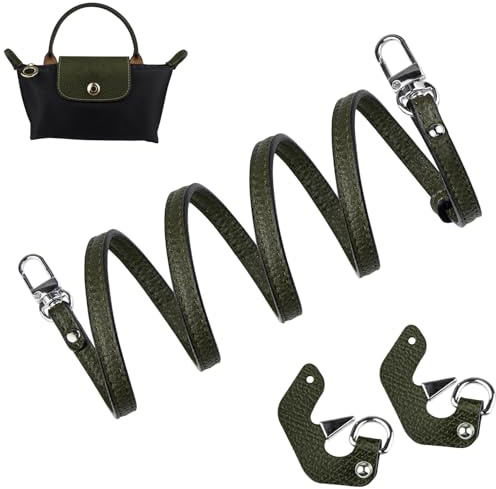 Schultergurt Strap für Longchamp Le Pliage Original Mini Bag, Schulterriemen Gurt Taschengurte Schultertaschen Crossbody Riemen für Long Champ Lange Henkel Taschen (Breite:9mm,Farbe:Dunkelgrün)