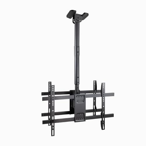 Soporte de Techo Extensible, Inclinable y Giratorio para 2 Pantallas 43-86, hasta 50 Kg de Peso por Pantalla, VESA hasta 600x400, Color Negro