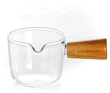 Bricco per latte in vetro sciroppo con manico, mini stile italiano, per bar, ristoranti e hotel, perfetto per servire marmellate e salse, di piccole dimensioni, ideale per latte macchiato, elegante e