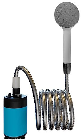 Hanzete Portable Shower Camping Outdoor Shower Handheld Electric Shower Battery Powered Compact Handheld Rechargeable Camping Showerhead