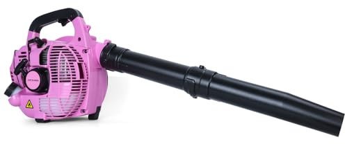 26cc Petrol Leaf Blower, Cordless Garden Leaf Blower and Vacuum, Handheld Leaf Blower Petrol, Portable for Blowing Leaves, Wood Chips, Dust, Garden Debris (Pink)