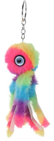 FELTECHELECTR 1stück Plüschiger Octopus Schlüsselanhänger Mit Kette Niedlicher Farbenfroher Anhänger Für Taschen Und Schlüssel Deko Für Tag