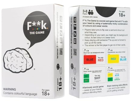 F**k Das Spiel, Gesellschaftsspiel für Erwachsene ab 18 Jahren mit Farbworten und Flüchen, Spiele für Paare, Paar Kartenspiel, Servd Zu Zweit, Pärchen, 2 Served Partner, Pärchenabend, Paarspiel (Weiß)