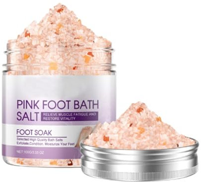 Fuß-Spa-Salz, Rosa-Salz-Fußbad, Fußbadesalz, 100 g, natürliche Inhaltsstoffe, spendet der Haut Feuchtigkeit, macht Hornhaut weich, 6,3 cm, zur Entspannung