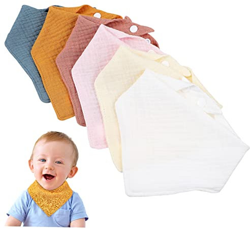 Toyvian 6 Stück Dreieckslätzchen Für Säuglinge Absorbierende Baumwoll Bandanas Für Jungen Und Mädchen Mit Druckknöpfen Für Neugeborene Und Kleinkinder Hautfreundlich Praktisch Für