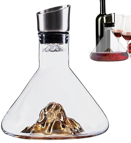 Decantador de vino Iceberg de 1500 ml con aireador, decantador de vino, decantador de vino, aireador de vino de con jarra de vino tinto iceberg con dispensador integrado