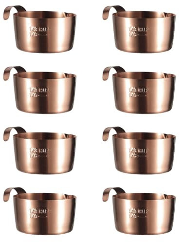 8PCS Dipping Bowls,Stainless Steel Small Milk Jug,Milk Jug Set Durable and Long-lasting Sauce Dish,Dip Bowls,Suitable for Coffee Bar Home Kitchen Office Sushi Cereal Salad(Rose Gold/2.4*2.1*1.29in)