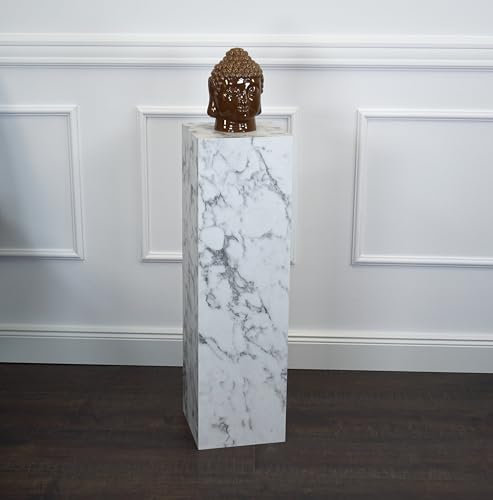 freeroom24, Blumensäule, Säule, Dekosäule, Podest, Ilja, Marmor Bianco, 30 x 30 x 70cm