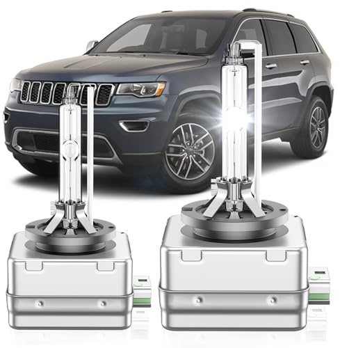 SENROBO Fit for Jeep 2017-2021 Compass 2014-2021 Grand Cherokee 2014-2018 Cherokee D3S HID Xenon Headlight Bulb, 350% Brightness, High Low Beam Light Bulbs, 6000K Cool White, Pack of 2