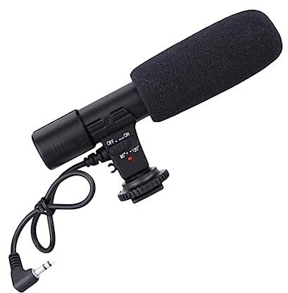 Veemoon Interviewmikrofon für Videokamera 1/4-zoll Gewinde, Abs, Schwarz | Standard Hot Shoe, Hohe Auflösung, Breite Kompatibilität für Telefon und Camcorder