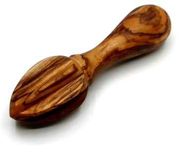 DAGDEG Zitronenpresse Olivenholz 15 cm – Zitronenauspresser Holz – Saftpresse manuell für Zitronen, Limetten & Orangen – Handgemacht, nachhaltig & langlebig