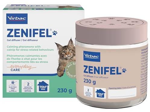 Zenifel VIRBAC 230 gr, diffusore di feromoni calmanti in Gel, con Erba gatta, per comportamenti legati allo Stress