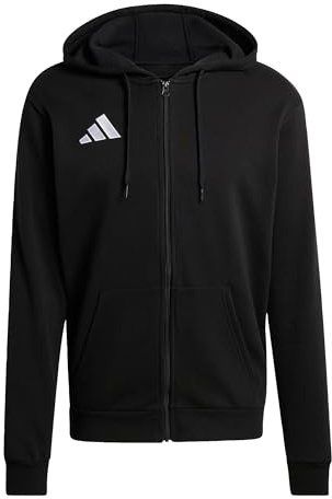 adidas Homme Entrada26 Full Zip Hoodie Sweatshirt, Black/White, M