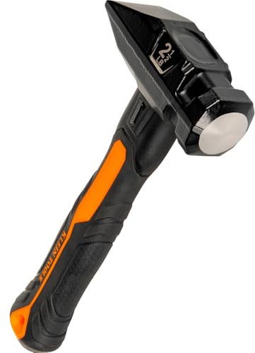 Klein Tools H80602 Sledgehammer, 2-1/2 Pound Blacksmith Hammer with Fiberglass Handle and Wedge Face, Shock-Resistant Design for Striking and Demolition, Includes Lanyard Hole