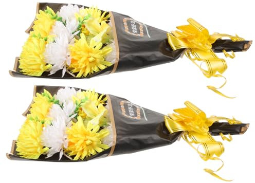 HIAKDOFT 2pezzi Fiori Artificiali Per Cimitero in Plastica e Bouquet Stoffa Decorazione Per Lapidi Fiori Commemorativi Naturali